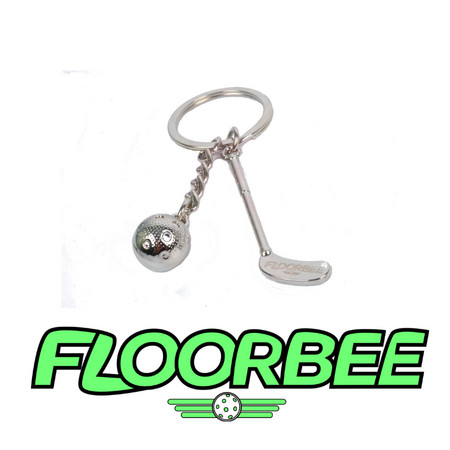 FLOORBEE Stick & Ball Floorball Metall Schlüsselanhänger