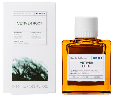 Korres Vetiver Root Eau De Toilette men's eau de toilette with a woody scent