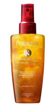 Kérastase Soleil Huile Céleste Shimmering Protective Care ochranný sprej s trblietkami pre vlasy namáhané slnkom