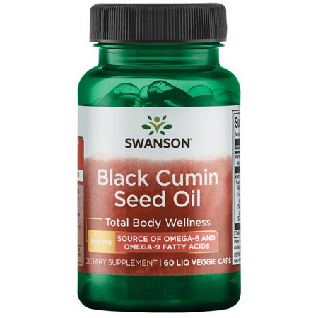 Swanson Black Cumin Seed Oil Doplnok stravy pre celkovú telesnú pohodu