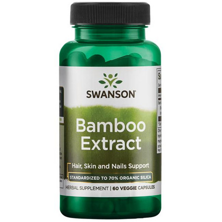 Swanson Bamboo Extract Doplněk stravy pro zdraví vlasů, pokožky a nehtů