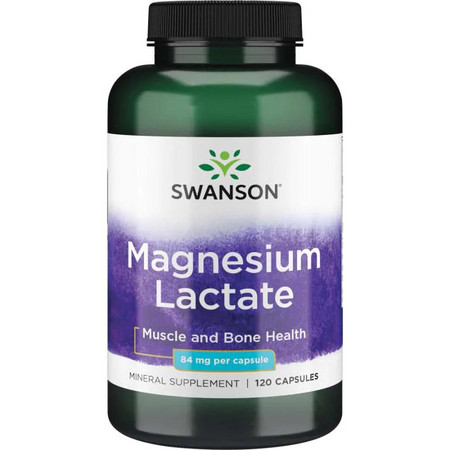 Swanson Magnesium Lactate Doplněk stravy s obsahem Hořčíku