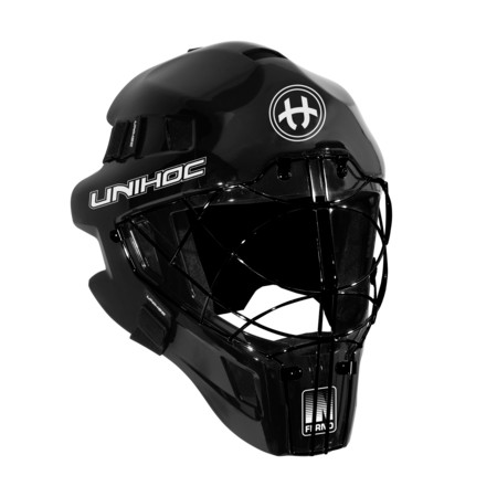 Unihoc INFERNO 66 black/white Goalie mask