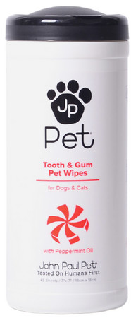 Paul Mitchell John Paul Pet Tooth & Gum Wipes vlhčené obrúsky na čistenie zubov a ďasien mačiek a psov