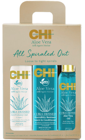 CHI Aloe Vera With Agave Nectar All Spiraled Out Kit vyživující balíček pro vlnité vlasy