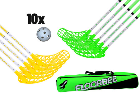 FLOORBEE Albatross 36 + Toolbag + 10 Balls Floorball set