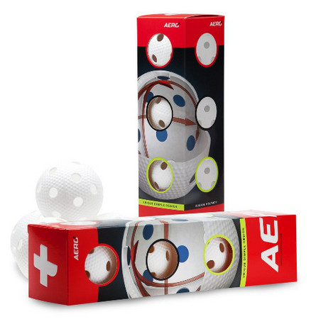 Salming Aero+ 4-pack white Sada míčků