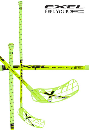 Floorball stick Exel DOUBLECURVE Neon Yellow Uniflex JR `15