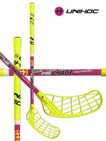 Floorball-Stick Unihoc CAVITY Youngster 36 neon yellow `16