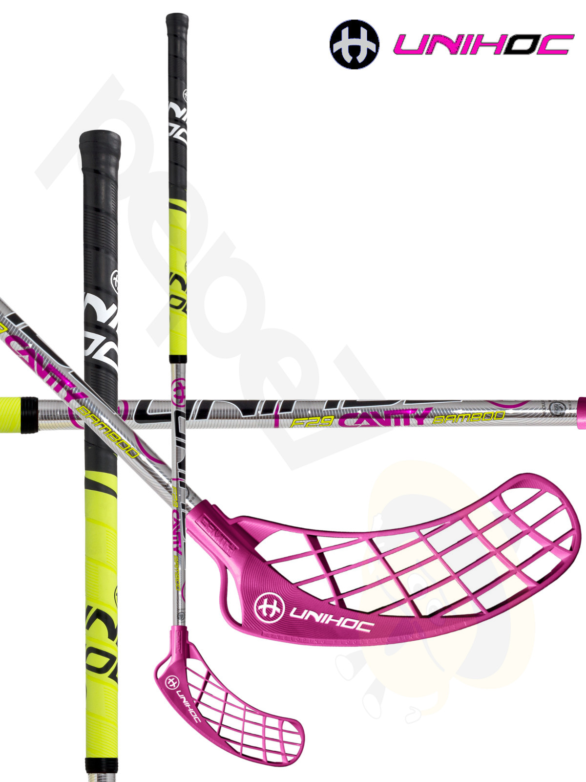 Floorball stick Unihoc CAVITY Bamboo 29 silver chrome/cerise `15