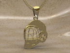 Pendant - floorball mask golden