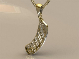 Pendant - gold-plated blade floorball