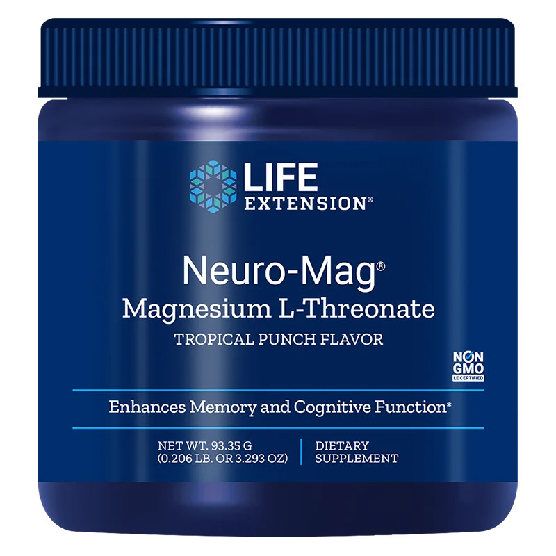 Life Extension Neuro-Mag® Magnesium L-Threonate 93,35 g, prášek, Tropické ovoce