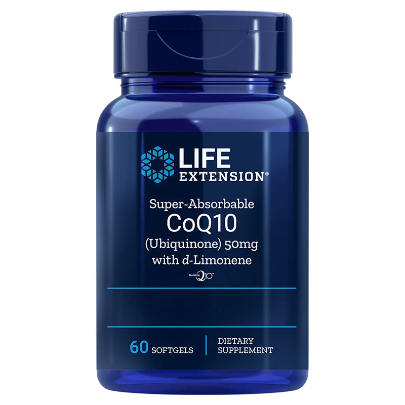 Life Extension Super-Absorbable Ubiquinone CoQ10 with d-Limonene 60 ks, gelové tablety, 50 mg