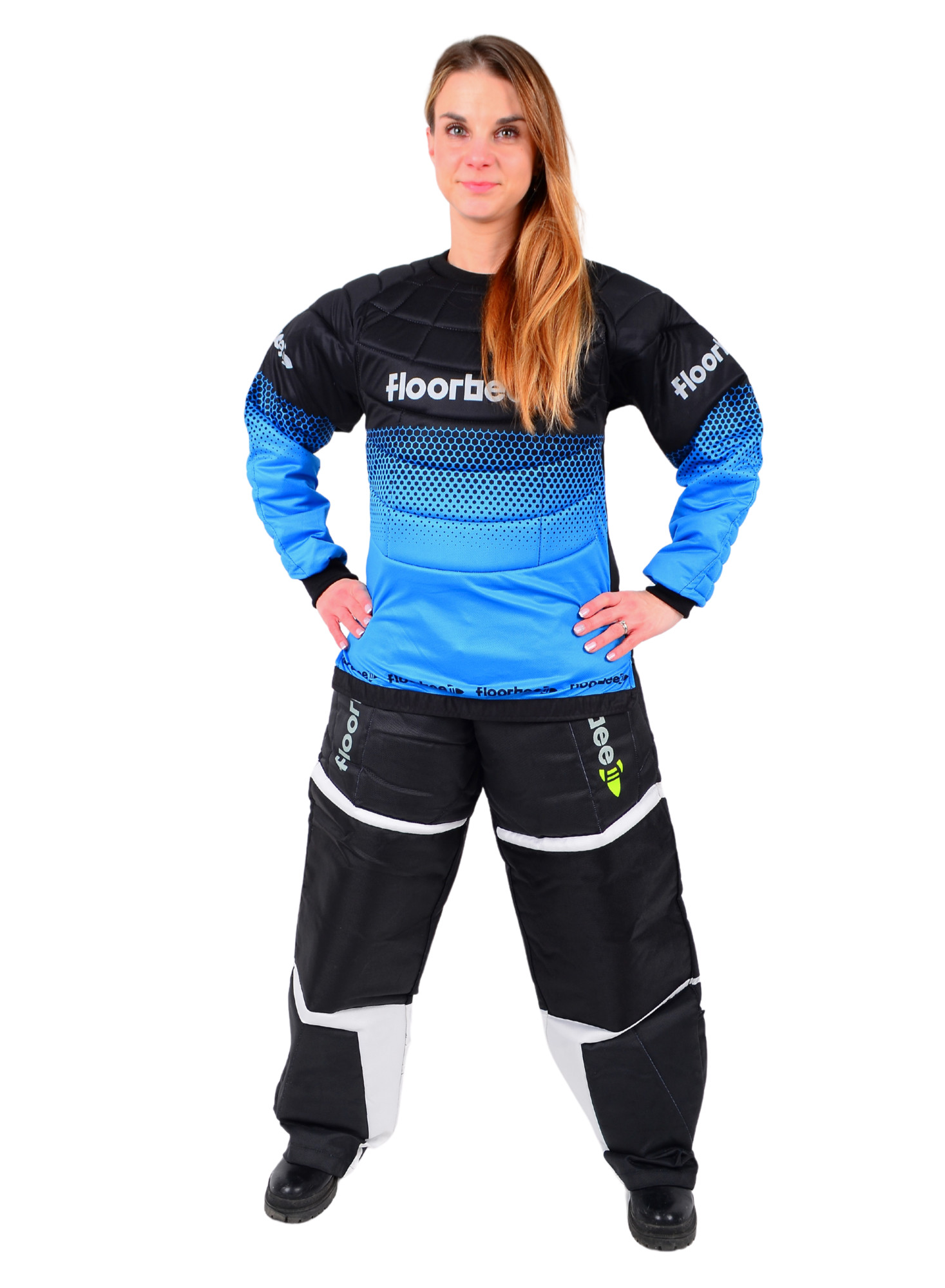 FLOORBEE Goalie Armor set 3.0 - black/blue XL, černá / modrá