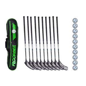 FLOORBEE Falcon PRO 26 + Toolbag + 10 Balls černá/mentolová, 100cm (=110cm), 6x levá + 4x pravá, (15 a více let)