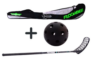 FLOORBEE Falcon PRO 26 + Stickbag + ball černá / mentolová, Pravá (pravá ruka dole), 100cm (=110cm)