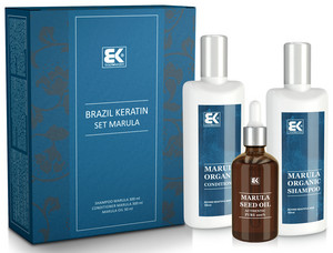 BK Brazil Keratin Marula Shampoo 300 ml + Conditioner 300 ml + Marula Oil 50 ml dárková sada