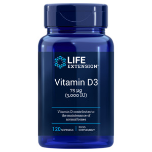 Life Extension Vitamín D3 3000 IU, 120 kapsúl