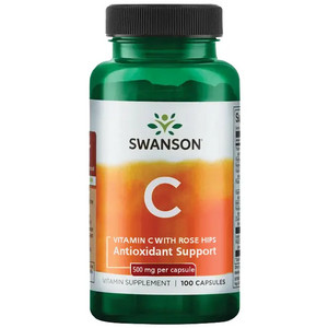 Swanson Vitamin C with Rose Hips 100 ks, kapsle, 500 mg