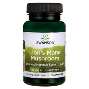 Swanson Lion's Mane Mushroom 60 ks, kapsle, 500 mg