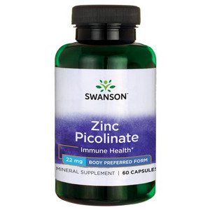 Swanson Zinc Picolinate Body Pref. Form 60 ks, kapsle, 22 mg