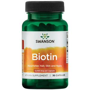 Swanson Biotin 30 ks, kapsle, 5000 mcg