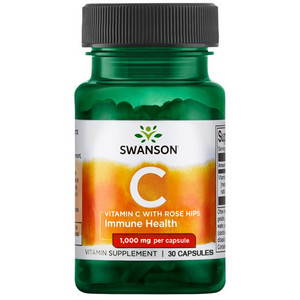 Swanson Vitamin C with Rose Hips 30 ks, kapsle, 1000 mg