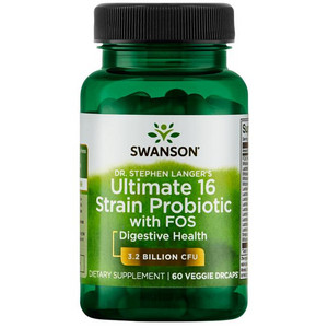 Swanson Dr. Stephen Langer's Ultimate 16 Strain Probiotic 60 ks, vegetariánská kapsle, 3,2 Billion CFU
