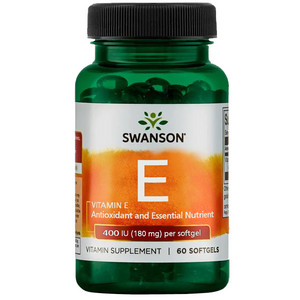 Swanson Vitamin E 400 IU 60 ks, gelové tablety, 400 IU (180 mg)