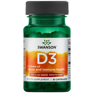Swanson High Potency Vitamin D3 30 ks, kapsle, 1000 IU