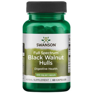Swanson Black Walnut Hulls 60 ks, kapsle, 500 mg