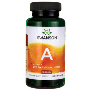 Swanson Vitamin A 250 ks, gelové tablety, 10 000 IU
