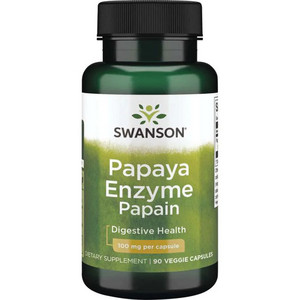 Swanson Papain Papaya Enzyme 90 ks, vegetariánská kapsle, 100 mg