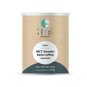 Life Extension Go-Keto Instant Keto MCT Coffee Latte Amaretto 250 g, prášek, EXP. 09/2022