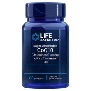 Life Extension Super-Absorbable Ubiquinone CoQ10 with d-Limonene 60 ks, gelové tablety, 100 mg