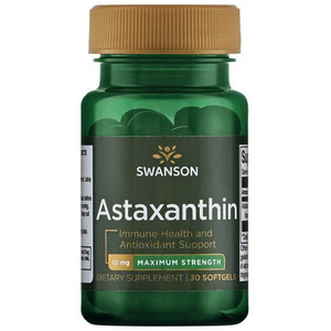 Swanson Astaxanthin 30 ks, gelové tablety, 12 mg