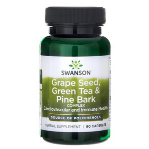 Swanson Grapeseed, Green Tea & Pine Bark Complex 60 ks, kapsle