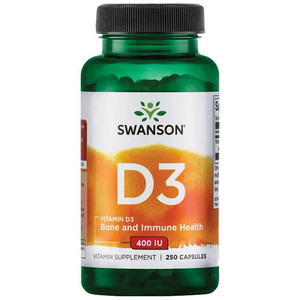 Swanson High Potency Vitamin D3 250 ks, kapsle, 400 IU (268 mg)