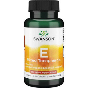 Swanson Vitamin E Mixed Tocopherols 250 ks, gelové tablety, 200 IU (134 mg), EXP. 05/2023