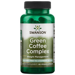 Swanson Green Coffee Complex 60 ks, vegetariánská kapsle, s extraktem ze zeleného čaje a malinovými ketony