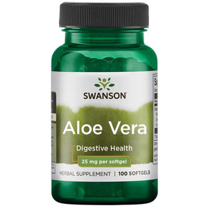 Swanson Aloe Vera 100 ks, gelové tablety, 25 mg