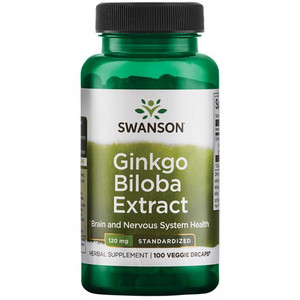 Swanson Ginkgo Biloba Extract 100 ks, vegetariánská kapsle, 120 mg