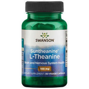 Swanson Suntheanine L-Theanine 60 ks, vegetariánská kapsle, 100 mg