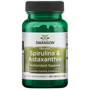 Swanson Spirulina & Astaxanthin 120 ks, vegetariánská kapsle