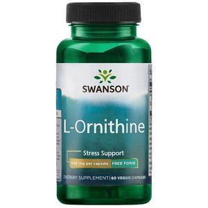 Swanson L-Ornithine 60 ks, vegetariánská kapsle, 500 mg