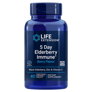 Life Extension 5 Day Elderberry Immune 40 ks, žvýkací tablety