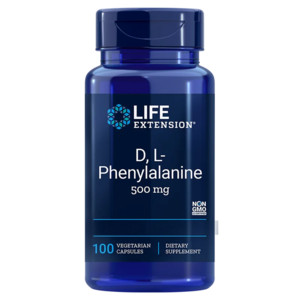 Life Extension D, L-Phenylalanine 100 ks, vegetariánská kapsle, 500 mg