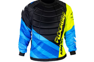 FLOORBEE Goalie Armor Jersey 2.0 black/blue XXL, černá / modrá / neonově žlutá
