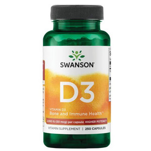 Swanson High Potency Vitamin D3 250 ks, kapsle, 2000 IU (50 mcg)
